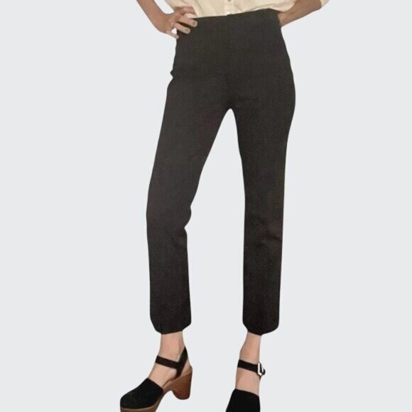 Anthropologie Maeve Black Cropped Slim Fit Pants US 00P - Picture 1 of 15